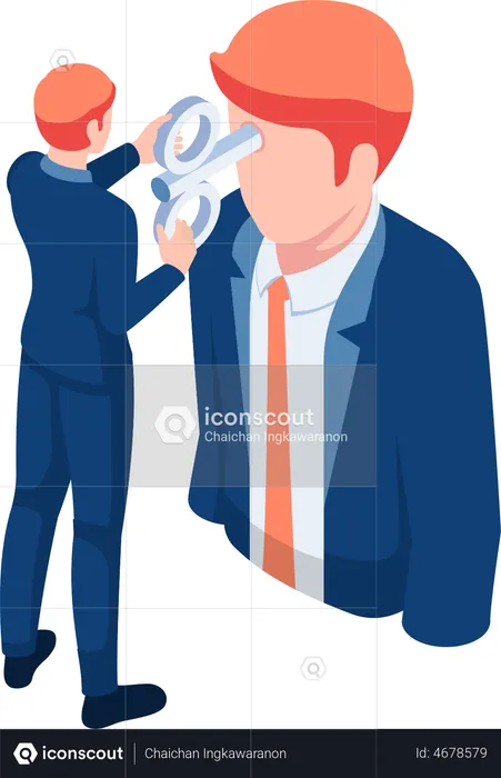 Businessman giving employee motivation  Illustration