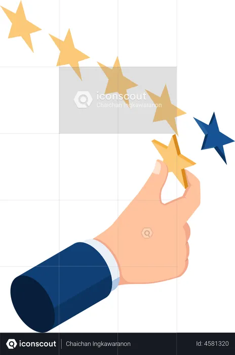 Businessman giving five star rating  Illustration