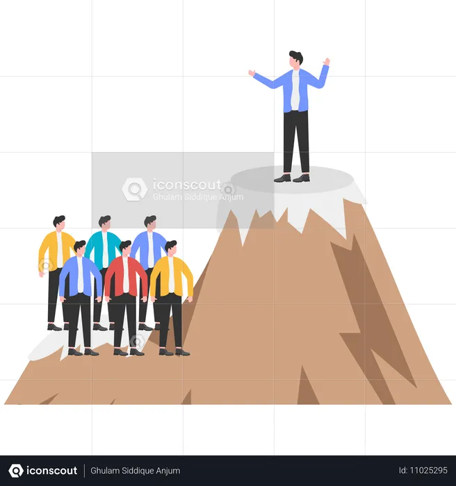 Businessman giving instruction to employees  Illustration