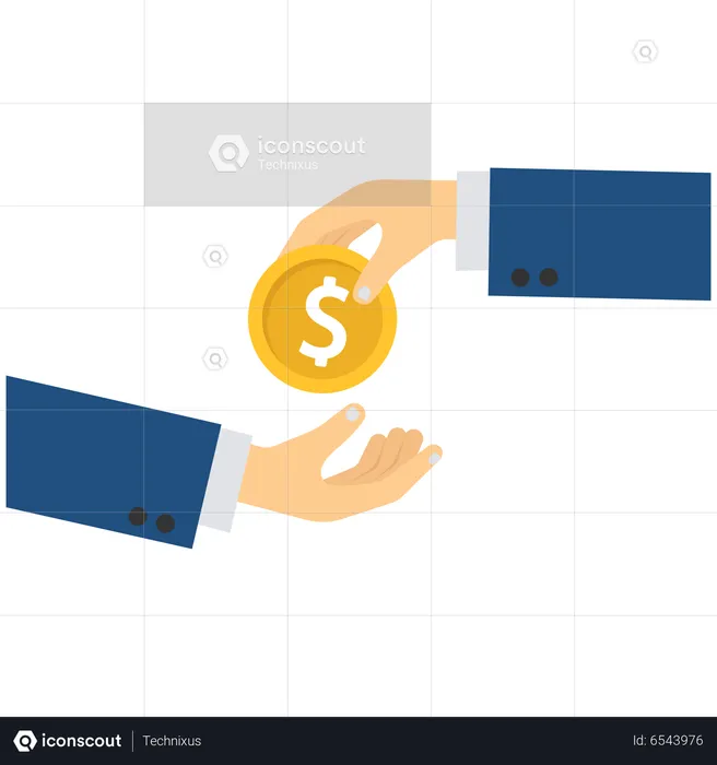 Businessman giving money banknote  Illustration