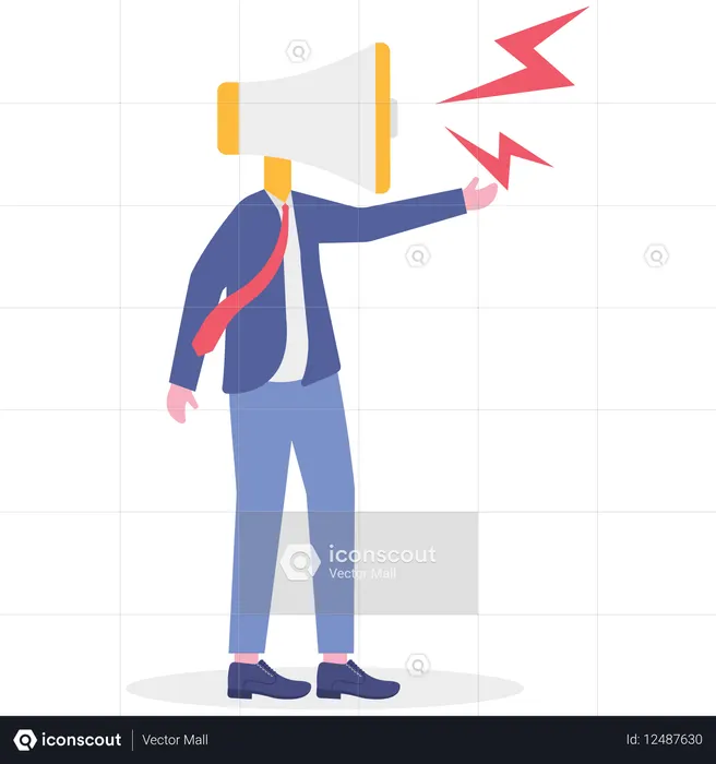 Businessman giving negative feedback  Illustration