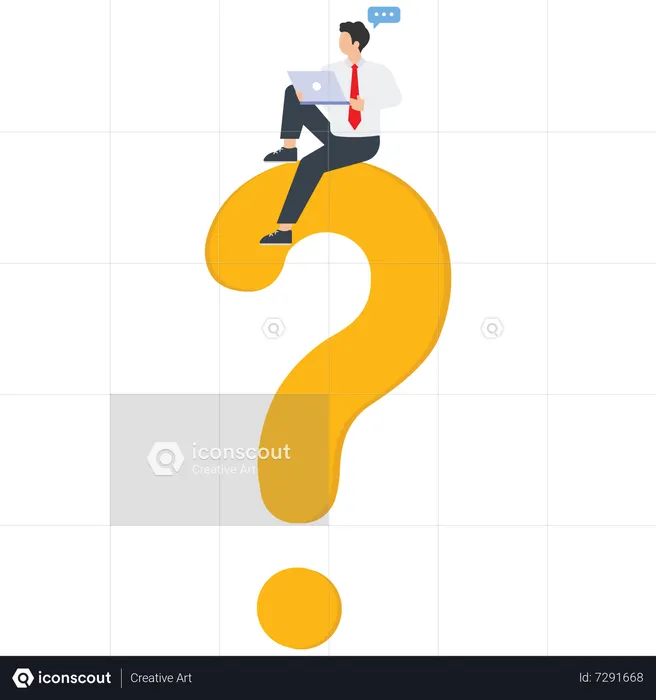 Businessman Giving Online Answers Questions From Buyers  Illustration