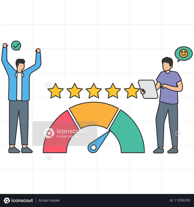 Businessman giving online feedback  Illustration