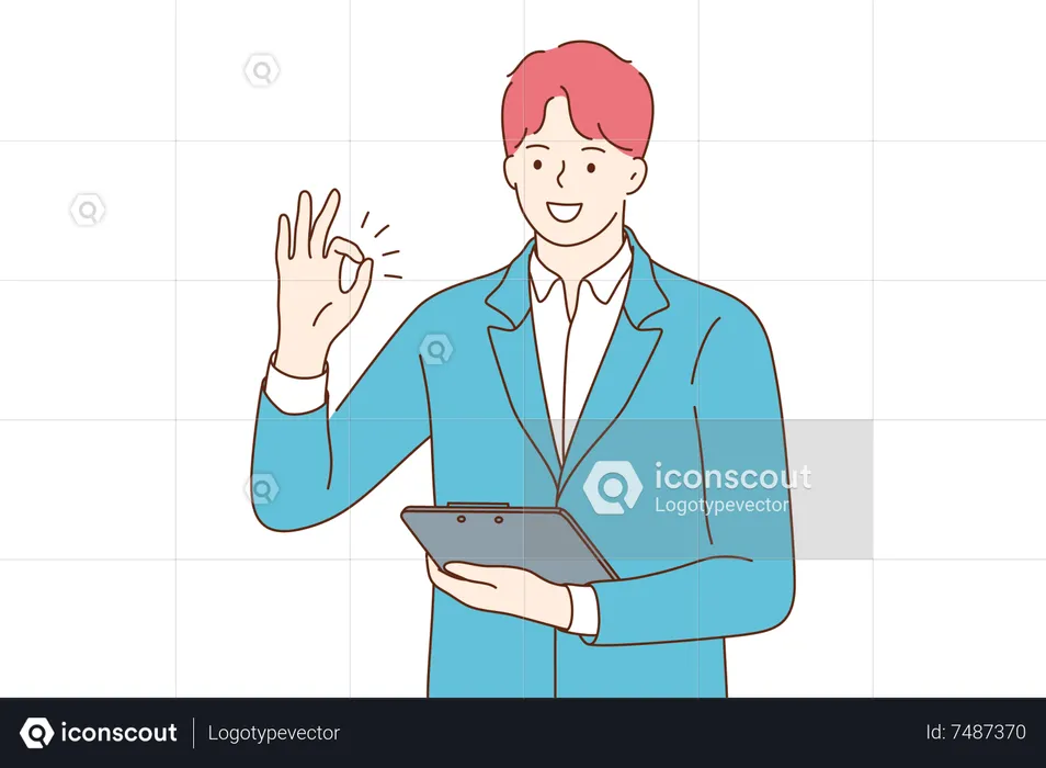Businessman giving positive rating  Illustration