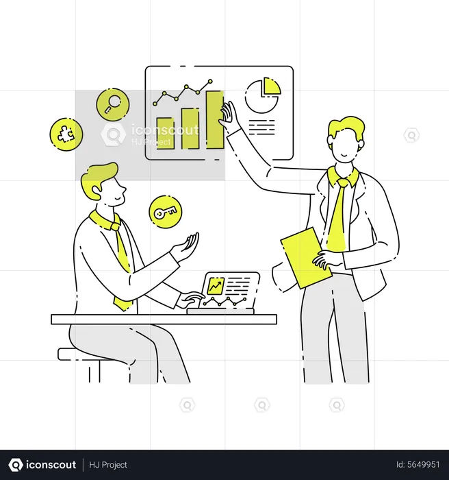 Businessman giving presentation  Illustration