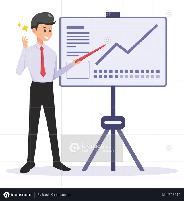 Businessman giving presentation  Illustration