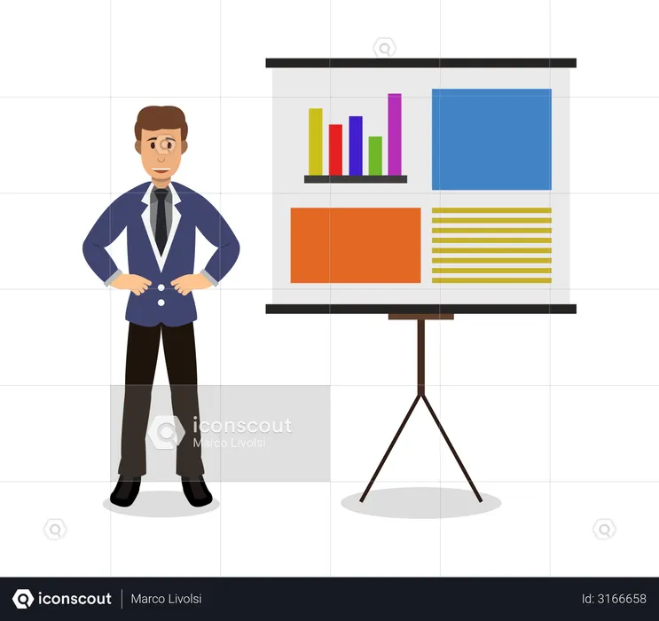 Businessman giving presentation  Illustration