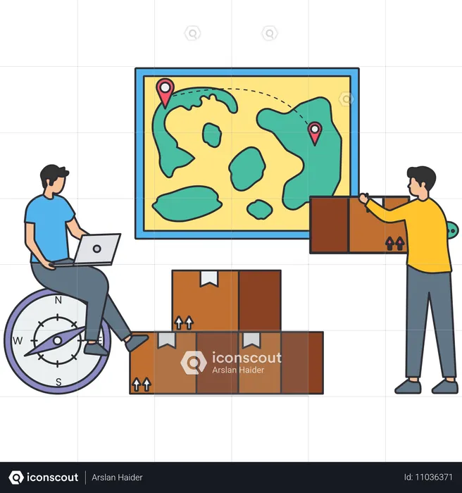 Businessman giving product service  Illustration