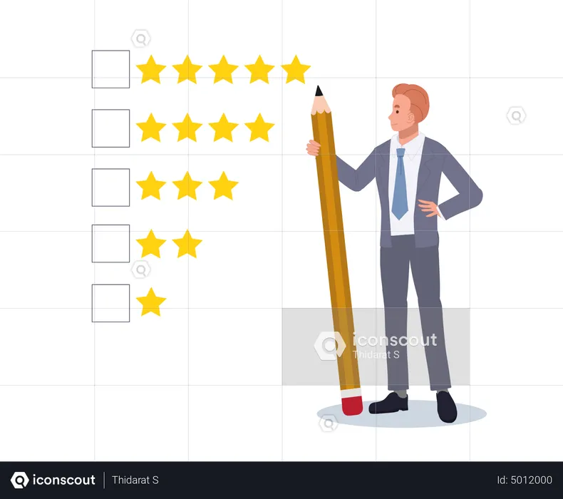 Businessman giving service rating  Illustration
