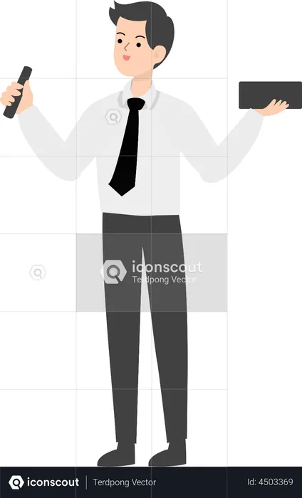 Businessman giving speech  Illustration