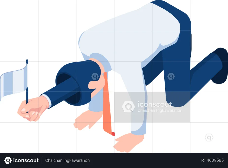 Businessman giving up  Illustration