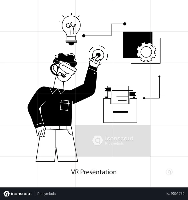 Businessman Giving Vr Presentation  Illustration