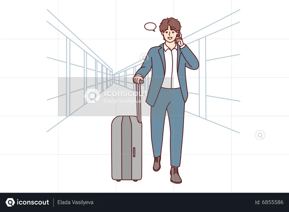 Businessman going for business trip  Illustration