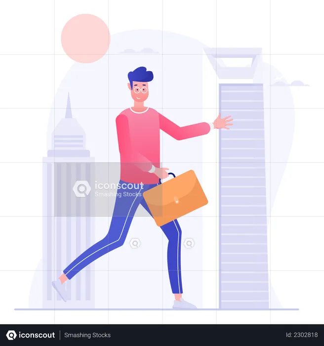 Businessman Going for office  Illustration