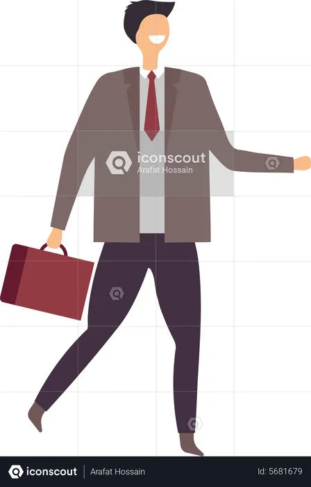 Businessman going office  Illustration