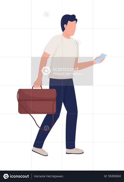 Businessman Going Office  Illustration