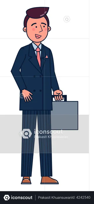 Businessman going office  Illustration