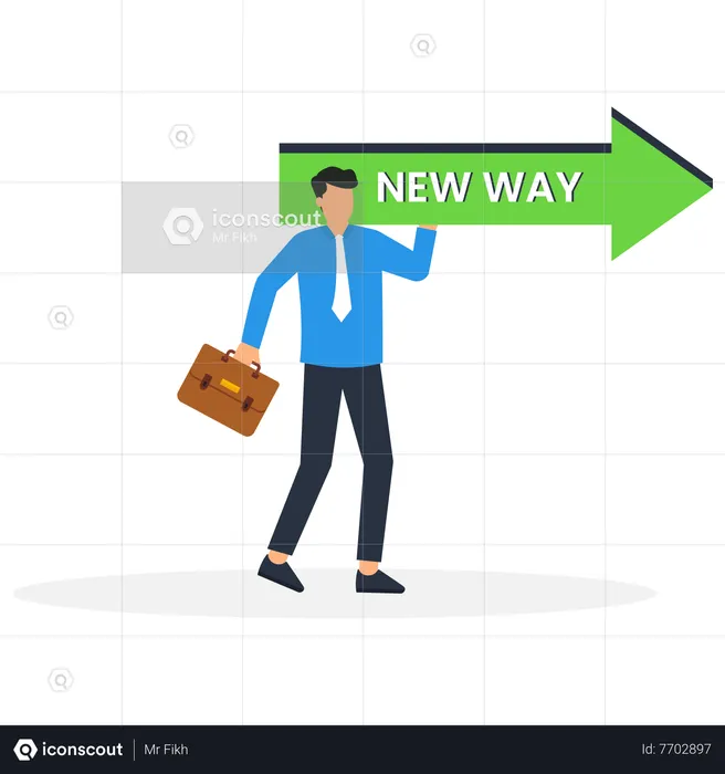 Businessman going on the the business new way  Illustration
