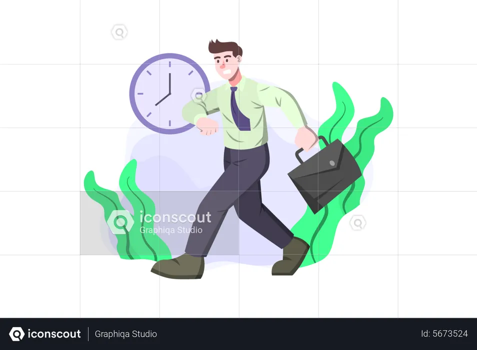 Businessman going to work  Illustration