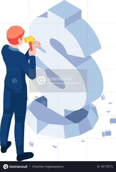 Businessman growing business capital  Illustration