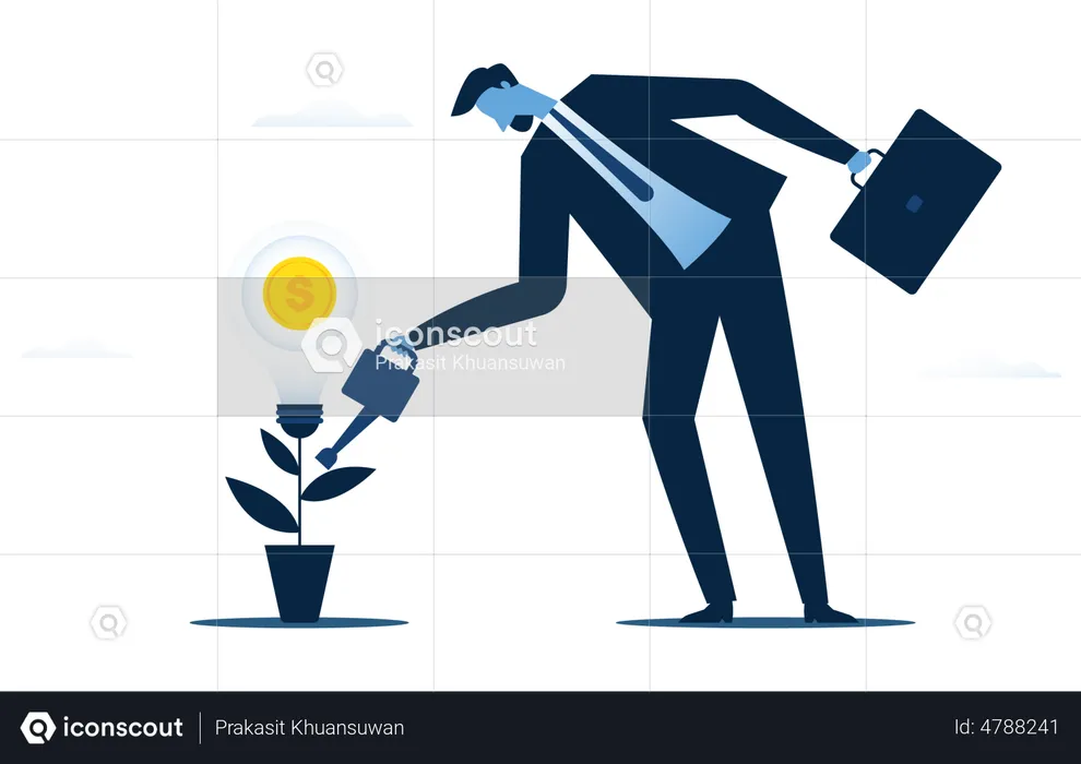 Businessman growing investment  Illustration