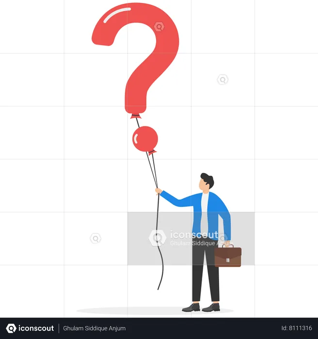 Businessman hand holding question mark  Illustration