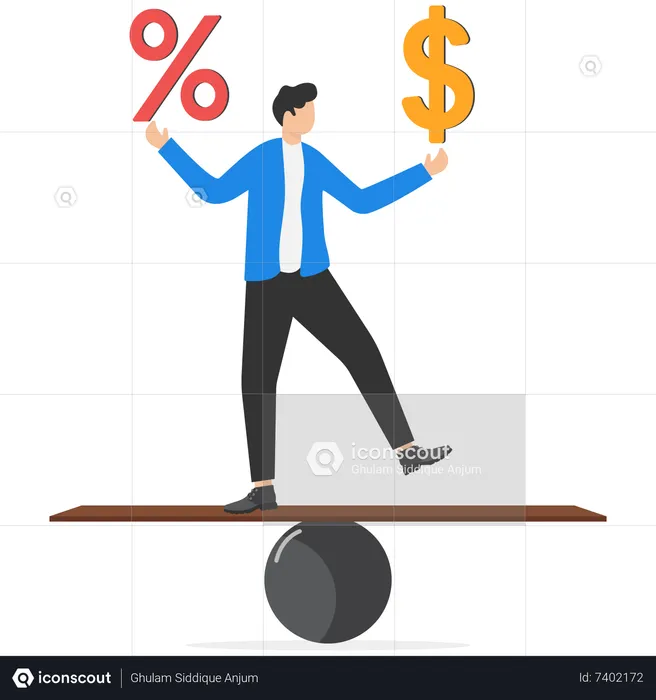 Businessman Hand Offer Percentage With Other Giving Dollar Money  Illustration