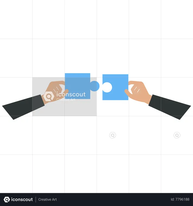 Businessman hand with jigsaw puzzle  Illustration