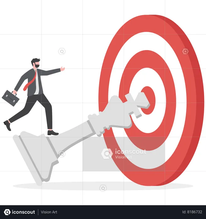 Businessman has achieved his target  Illustration