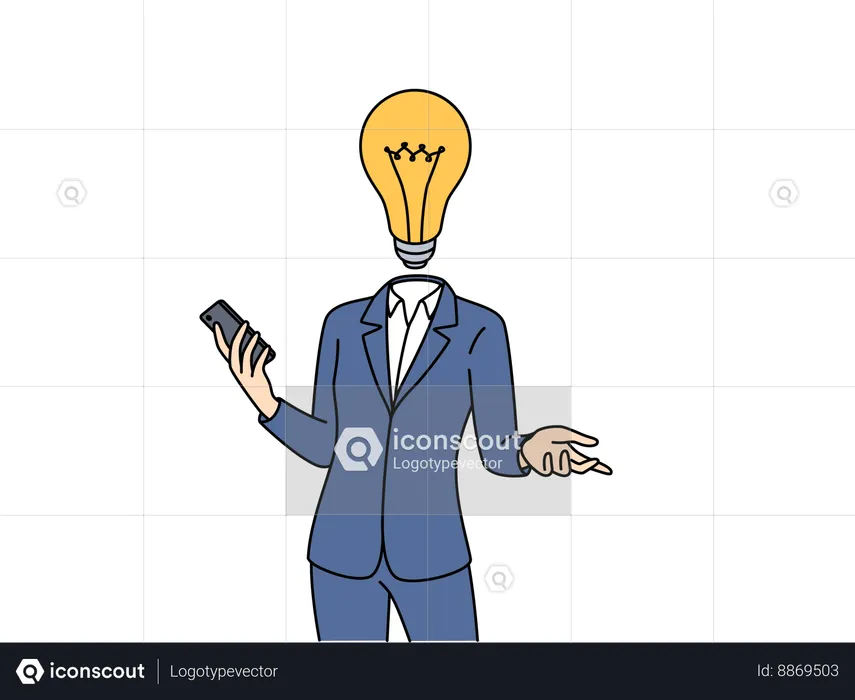 Businessman have creative ideas in his mind  Illustration