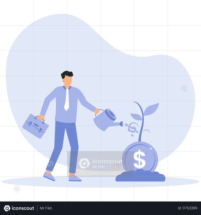 Businessman have financial ideas  Illustration