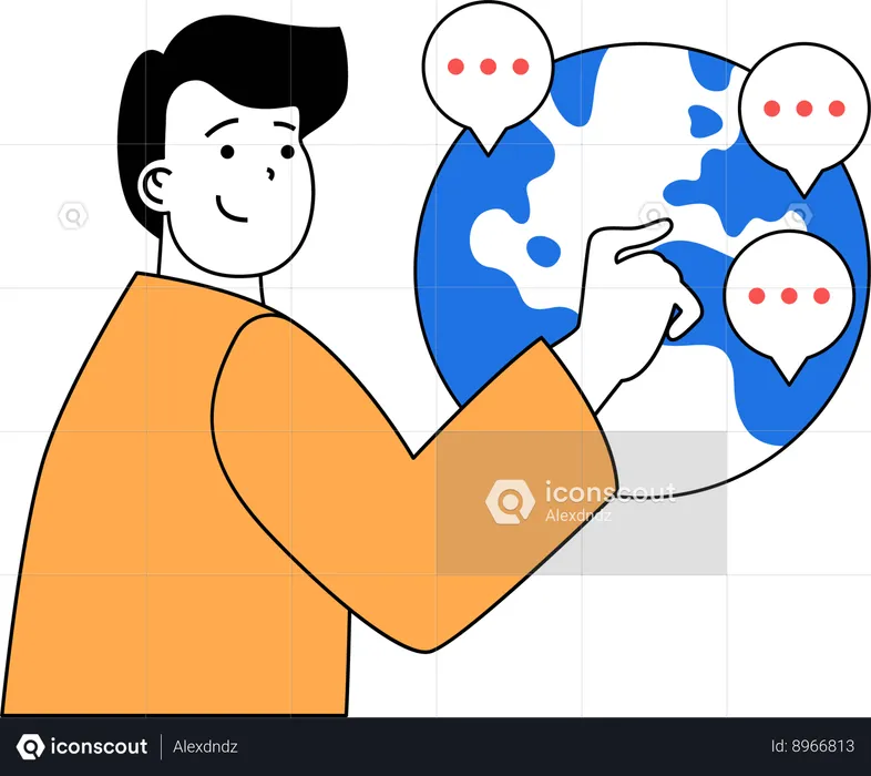 Businessman have global connection  Illustration