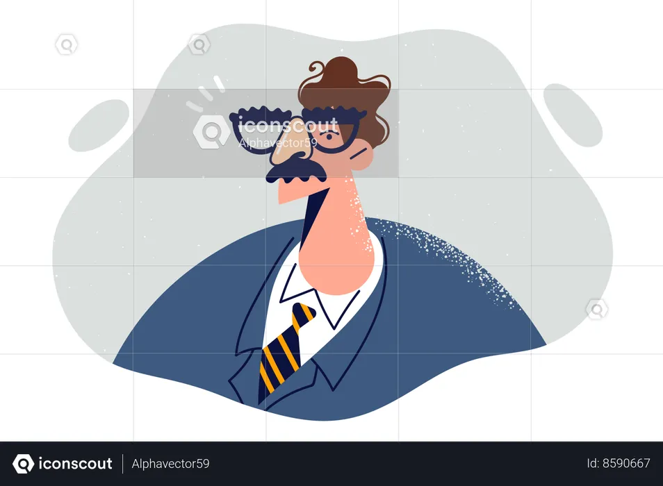Businessman have moustache  Illustration
