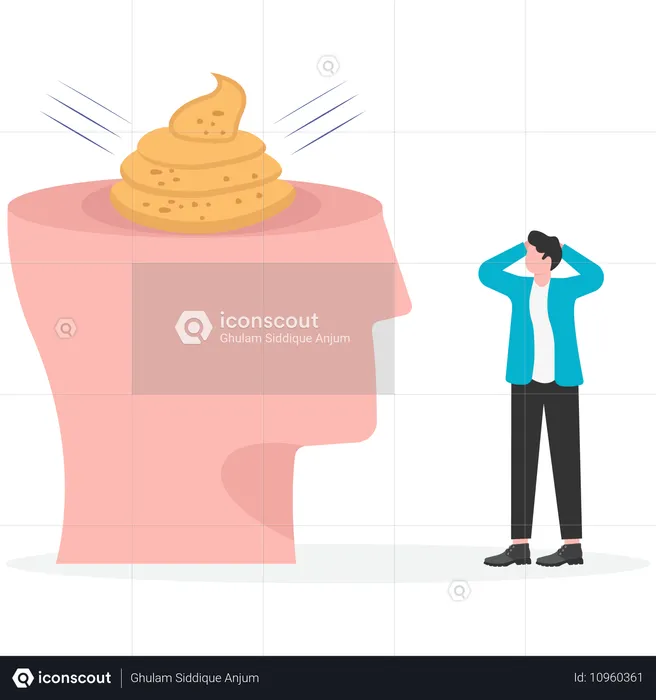 Businessman having bad ideas  Illustration