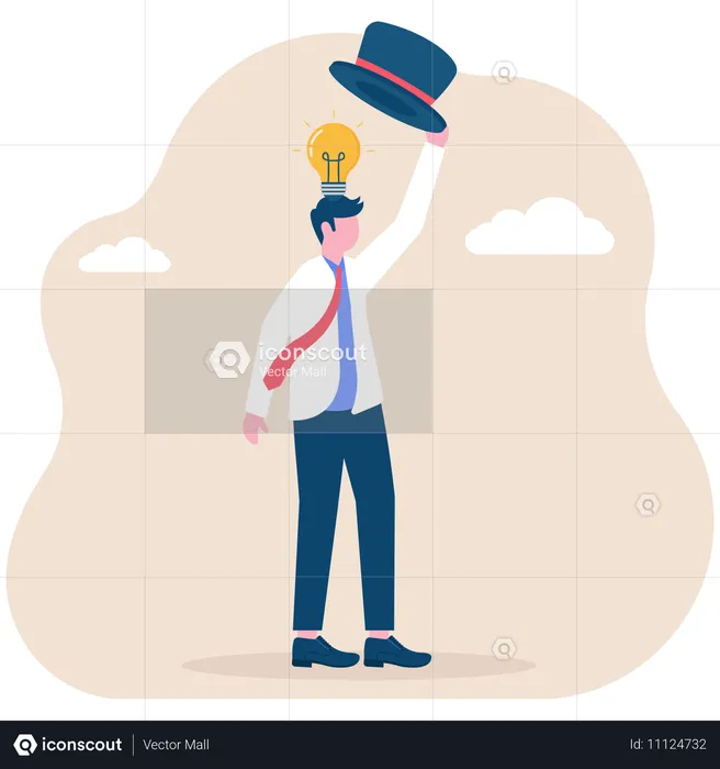 Businessman having business idea  Illustration