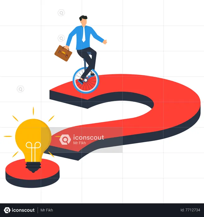 Businessman having business idea  Illustration
