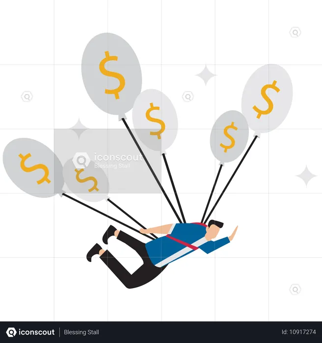 Businessman having financial freedom  Illustration