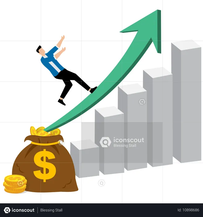 Businessman having investment growth  Illustration