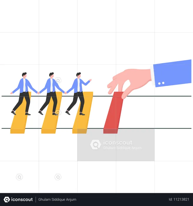 사업가가 사업 직원을 돕는 모습  일러스트레이션