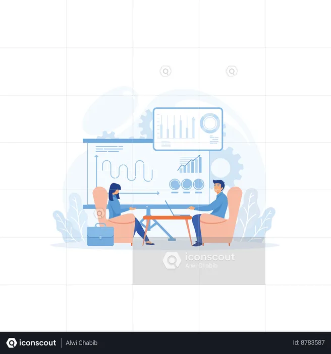 Businessman helping colleague at business meeting  Illustration