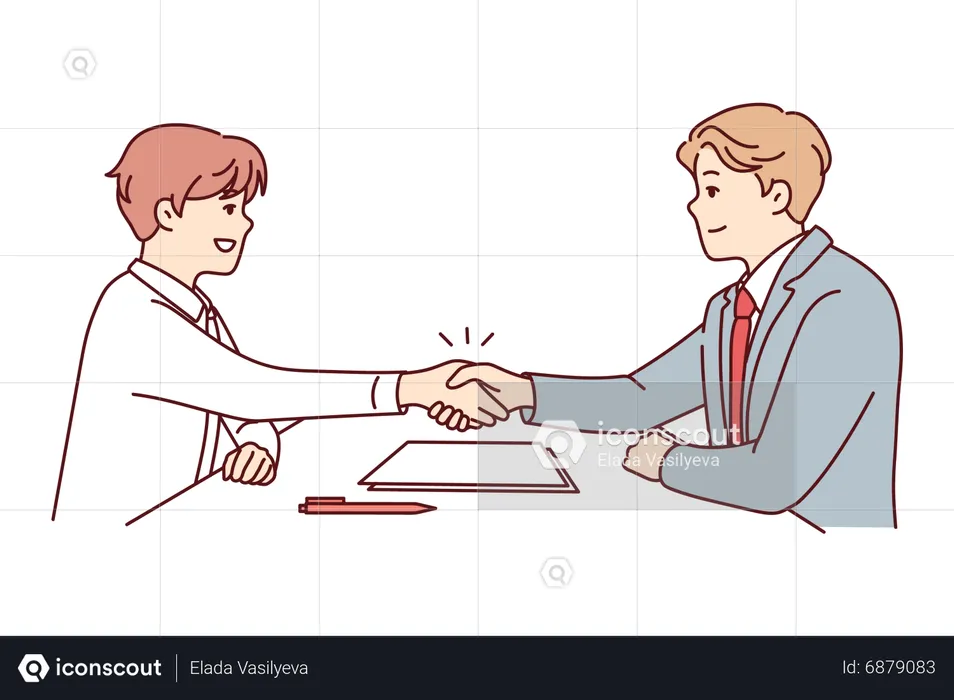 Businessman hired male employee  Illustration