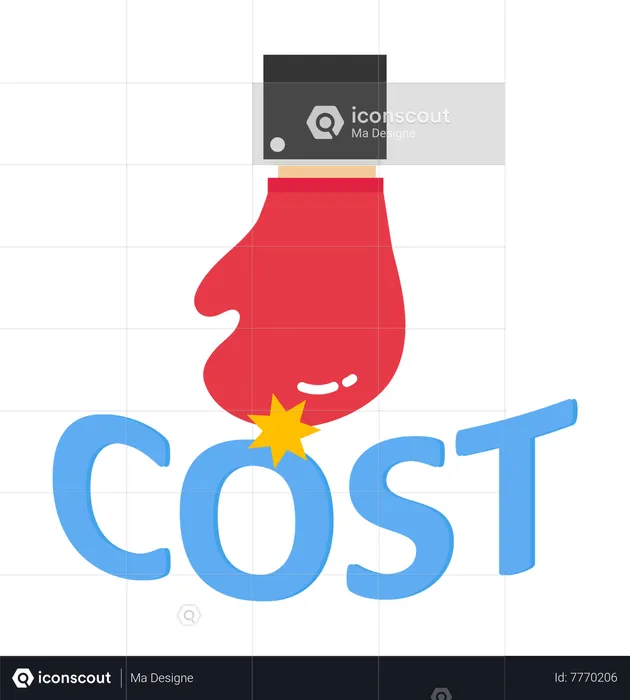 Businessman hit to keep cost low  Illustration
