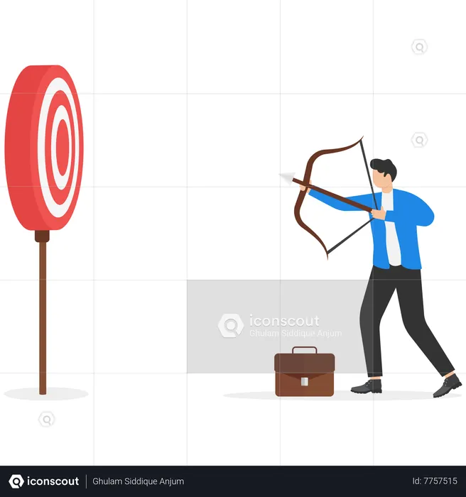 Businessman hitting center bulls-eye  Illustration