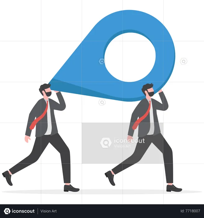Businessman holding a location symbol  Illustration
