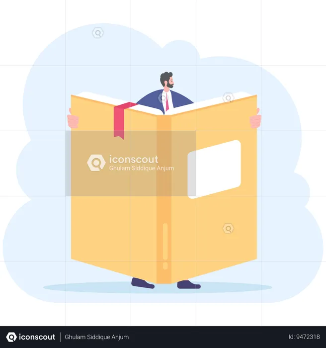 Businessman holding account book  Illustration