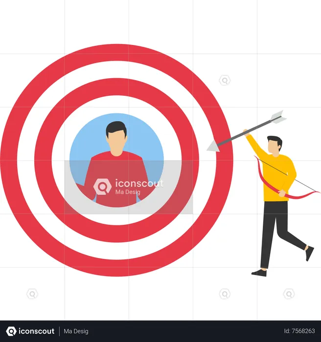 Businessman holding arrow for target  Illustration