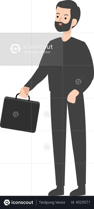 Businessman Holding Briefcase  Illustration