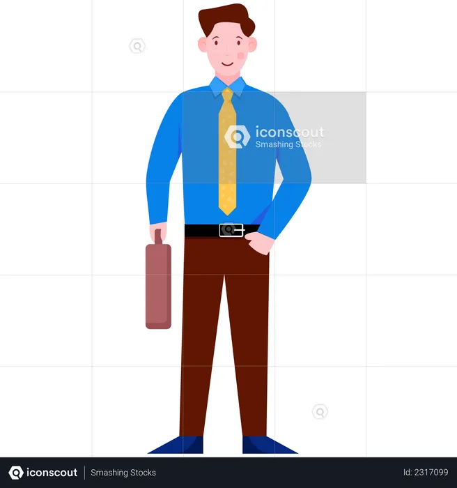 Businessman holding briefcase  Illustration