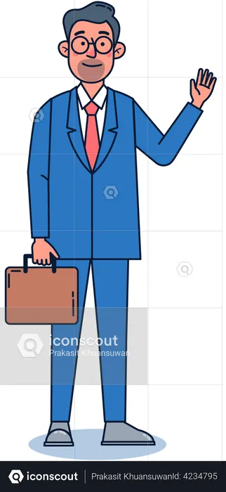 Businessman holding briefcase  Illustration