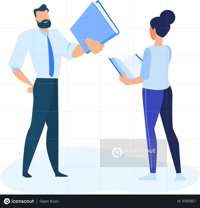 Businessman holding business report  Illustration